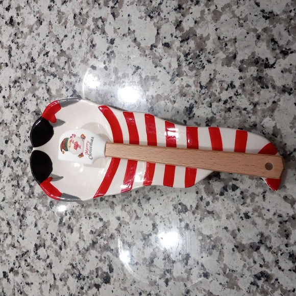 CWC 3-pc. Holiday Baking Tools Set In Red / White Spoon Rest| Spatula | Wihisk - Picture 6 of 12